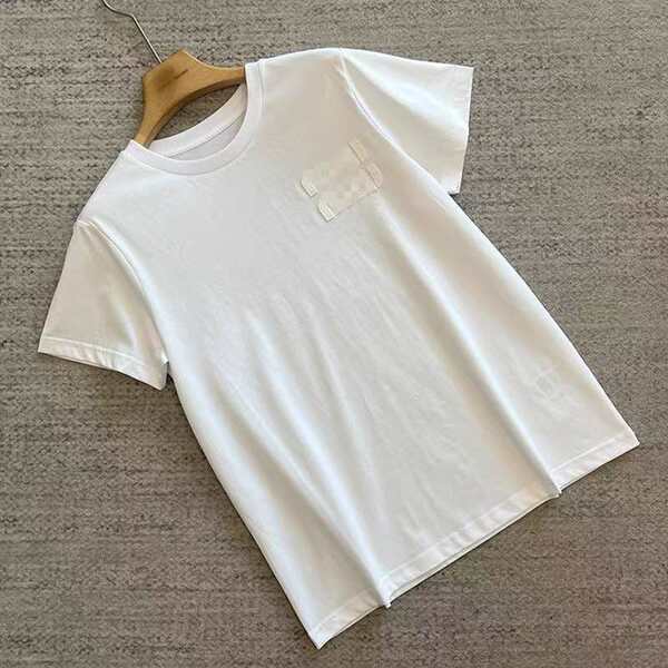 100 caroço algodão miu estilo original letra pura adesivo simples pulseira curta luva casual T-shirt na roupa feminina