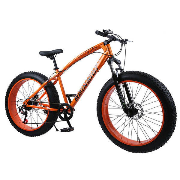 Carro de neve de bronze 4.0 ampliado com pneus grandes para ciclismo de montanha de 26 polegadas com dois discos para frear a estrada de praia