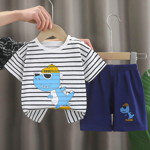 Conjunto de verão infantil de algodão
