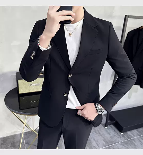 Vestido de casamento masculino de negócios de lazer dois conjuntos de 2025 corpos de moda de solteiro de casamento masculino de casamento masculino