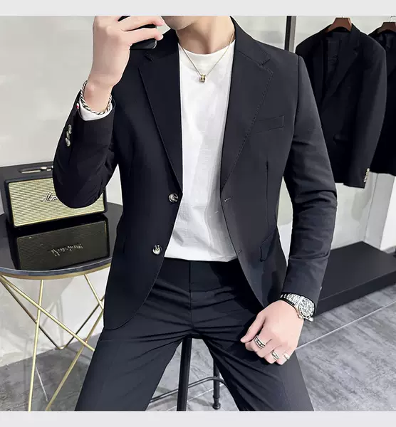 Vestido de casamento masculino de negócios de lazer dois conjuntos de 2025 corpos de moda de solteiro de casamento masculino de casamento masculino