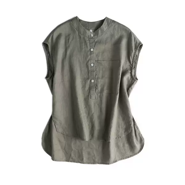Camiseta de couro curto com mangas curtas e compridas #005