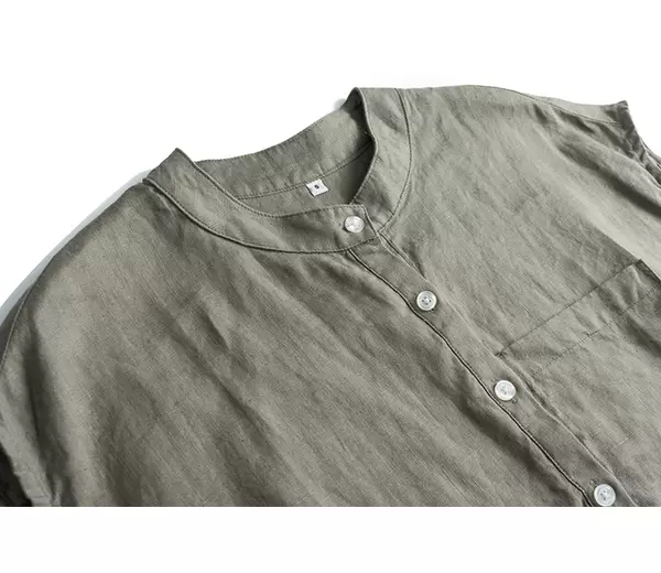 Camiseta de couro curto com mangas curtas e compridas #005