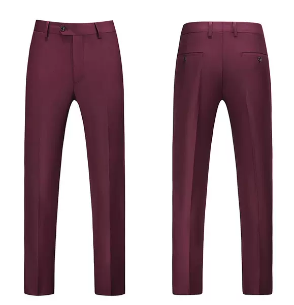 Vestido duplo de dois pedaços de roupa transfronteiriça puro para homens 7110 de vinho vermelho