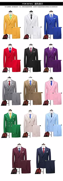 Vestido duplo de dois pedaços de roupa transfronteiriça puro para homens 7110 de vinho vermelho
