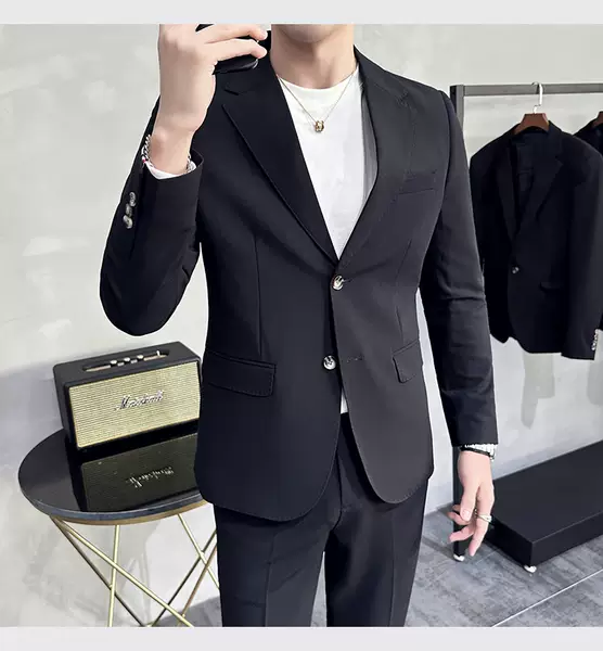Vestido de casamento masculino de negócios de lazer dois conjuntos de 2025 corpos de moda de solteiro de casamento masculino de casamento masculino