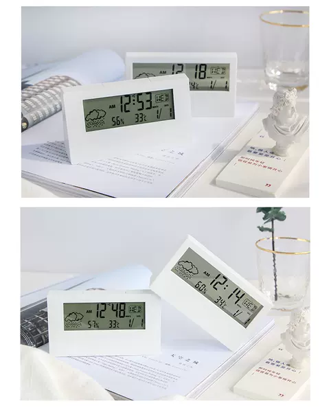 Relógio de temperatura e umidade de alta qualidade criativo do relógio eletrônico transparente do relógio eletrônico do presente do relógio nocturno